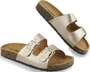 Glory Women's Slide Sandals Cork Footbed Double Buckle