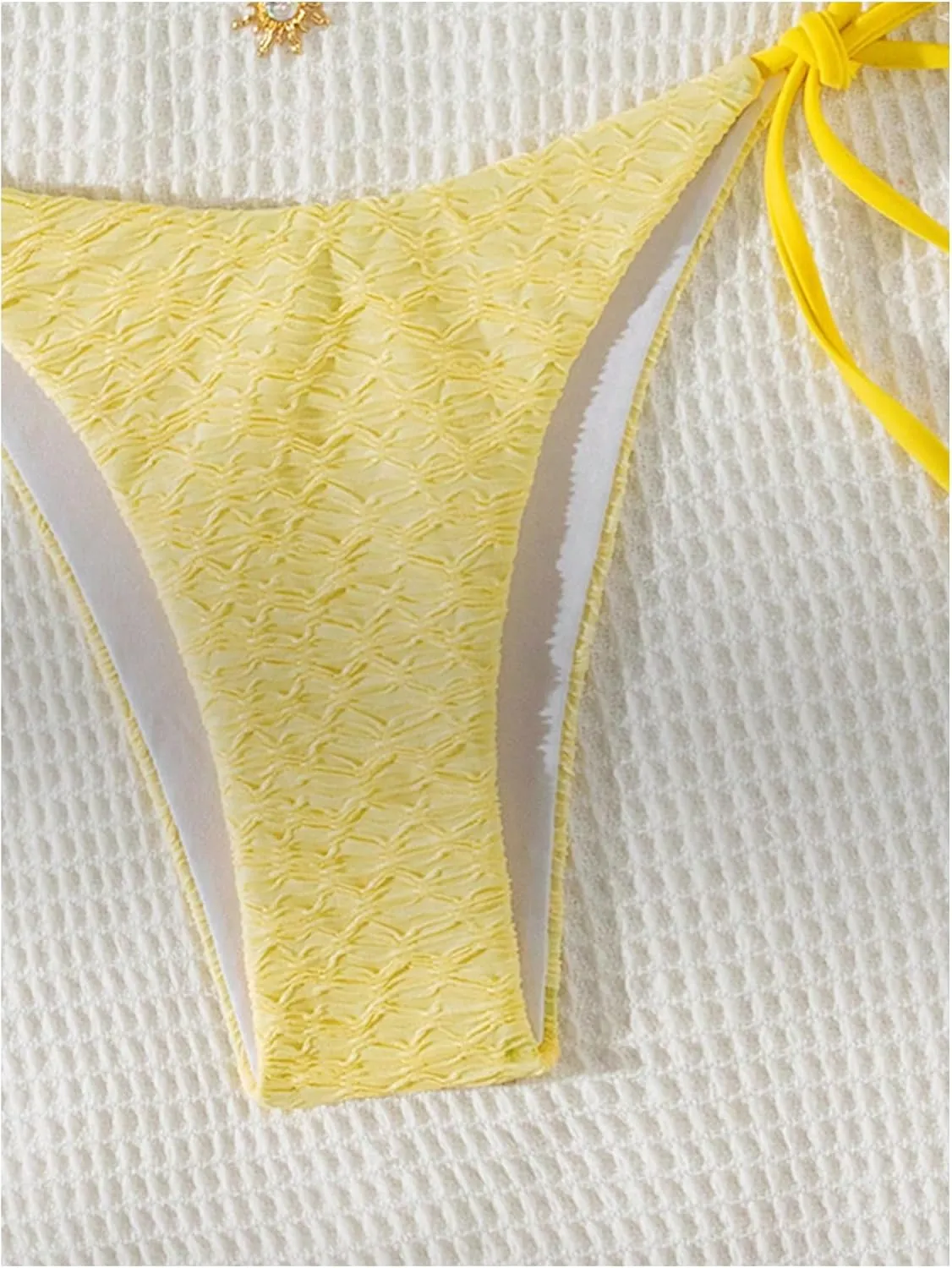 GORGLITTER Women's High Cut Thong String Bikini Sets Halter Triangle Tops Swimsuit Bathing Suit Beach Fashion 2025