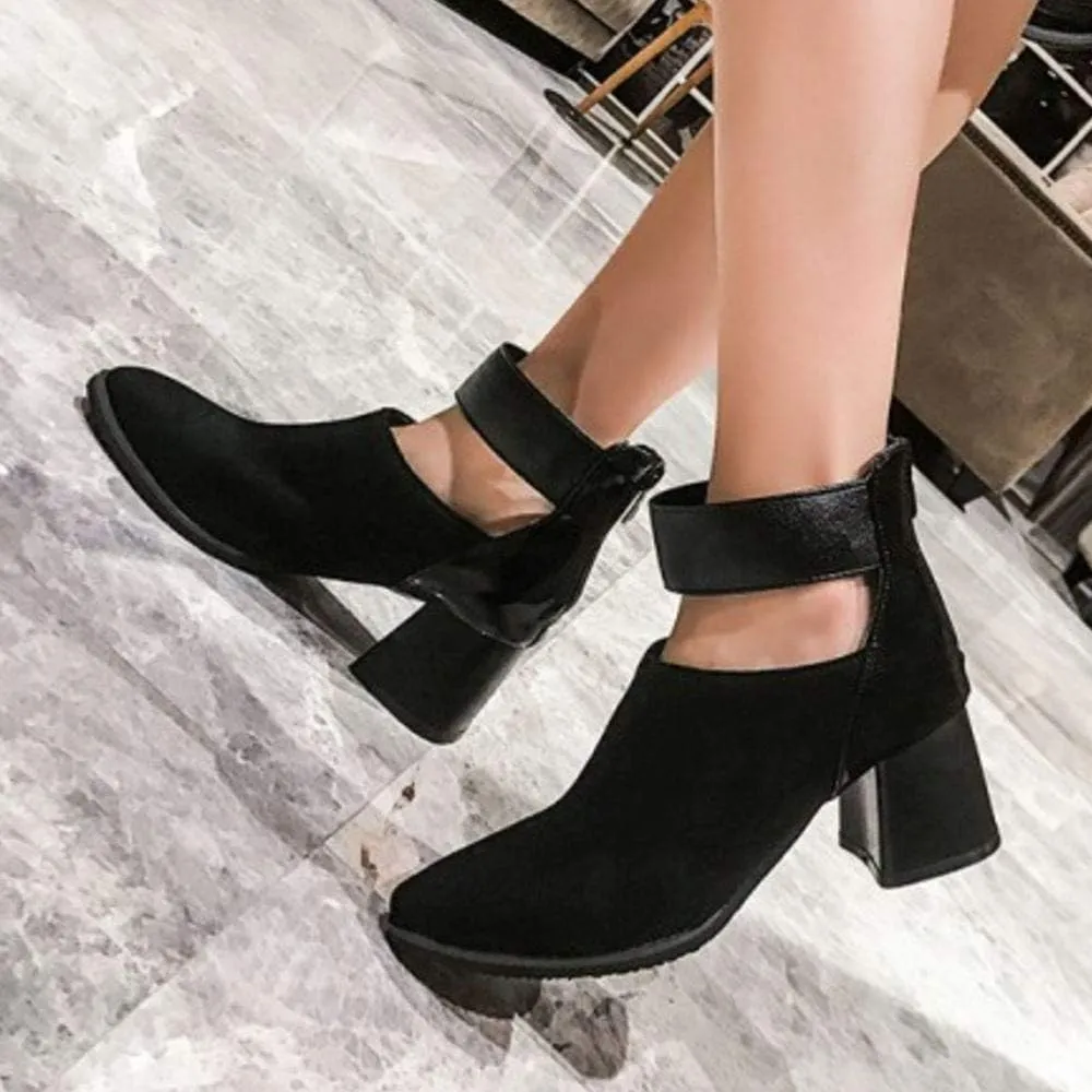 Gracemee Women Fashion Summer Boots Block Heels