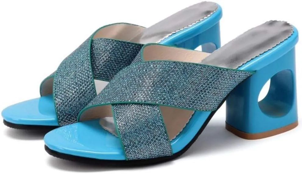 Gracemee Women Fashion Summer Shoes Block Heels Slide Sandals