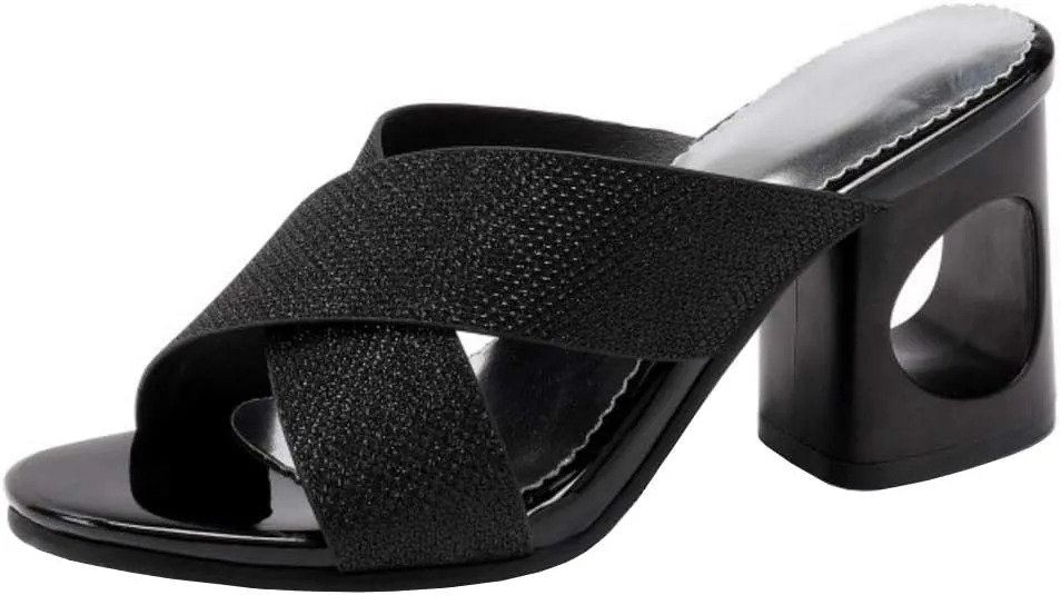 Gracemee Women Fashion Summer Shoes Block Heels Slide Sandals