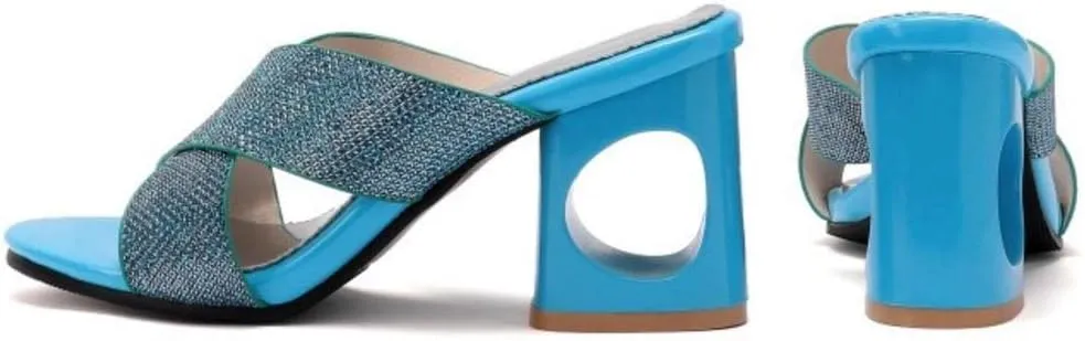Gracemee Women Fashion Summer Shoes Block Heels Slide Sandals