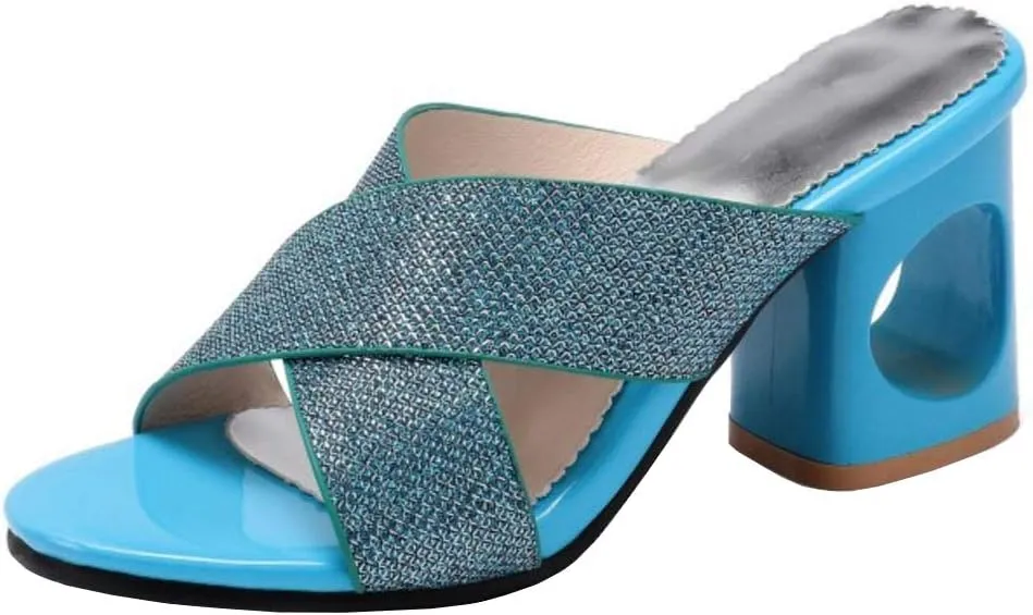 Gracemee Women Fashion Summer Shoes Block Heels Slide Sandals