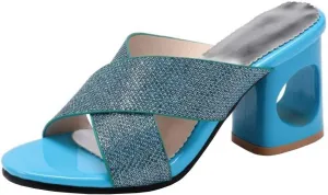Gracemee Women Fashion Summer Shoes Block Heels Slide Sandals