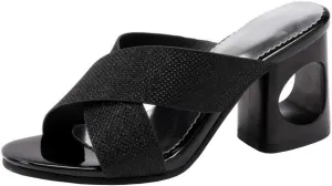 Gracemee Women Fashion Summer Shoes Block Heels Slide Sandals