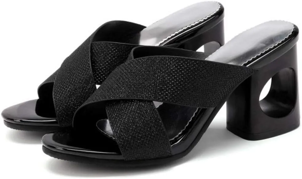 Gracemee Women Fashion Summer Shoes Block Heels Slide Sandals