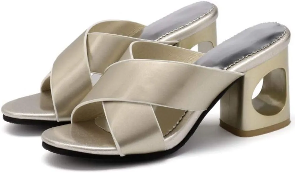 Gracemee Women Fashion Summer Shoes Block Heels Slide Sandals