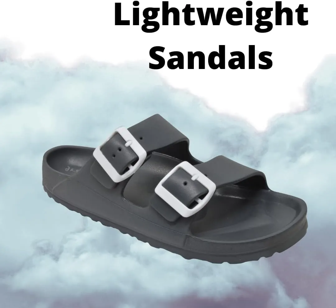 greenbox Women's Adjustable Slip-On EVA Double Buckle Slide Sandals - Lightweight and Comfortable Summer Footwear