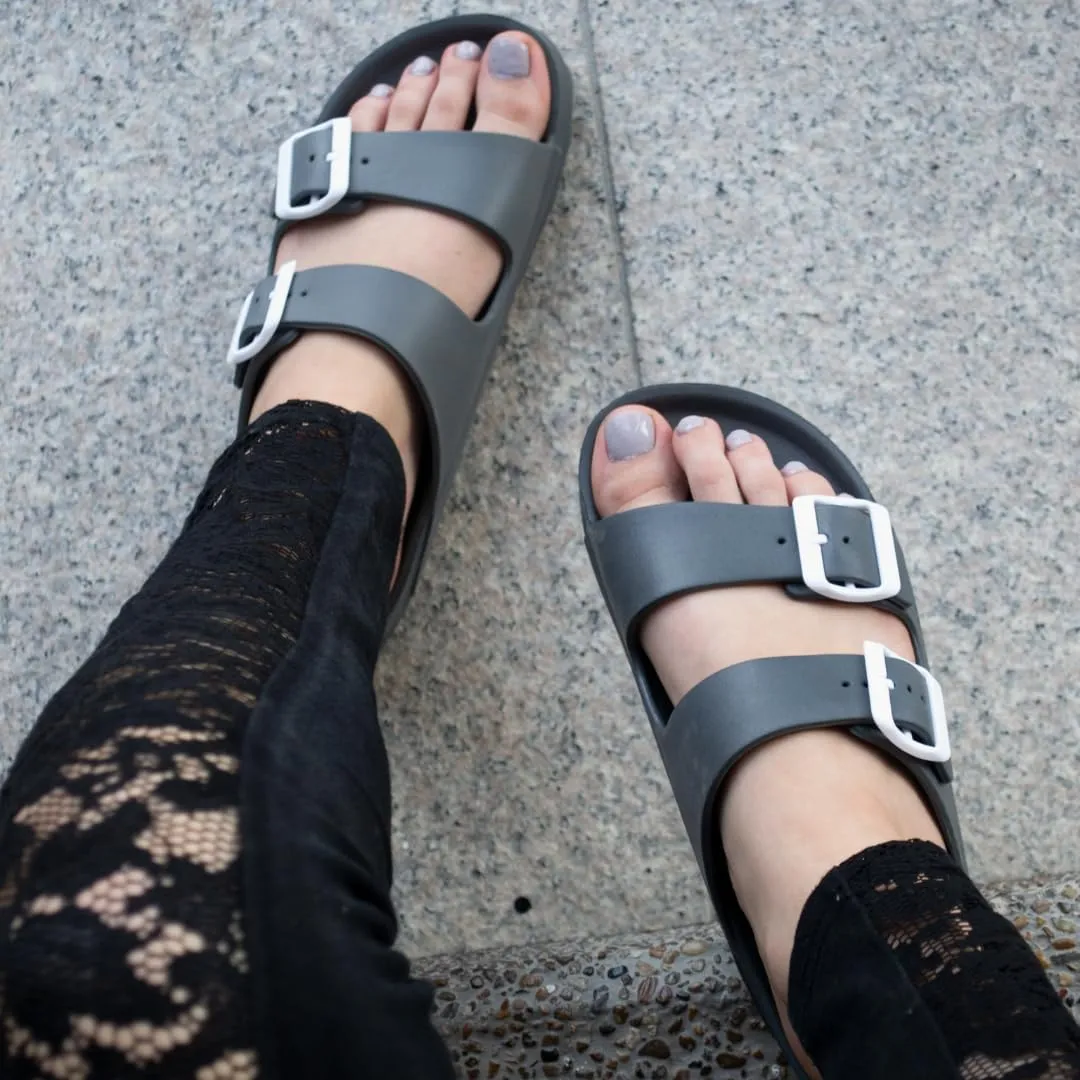 greenbox Women's Adjustable Slip-On EVA Double Buckle Slide Sandals - Lightweight and Comfortable Summer Footwear