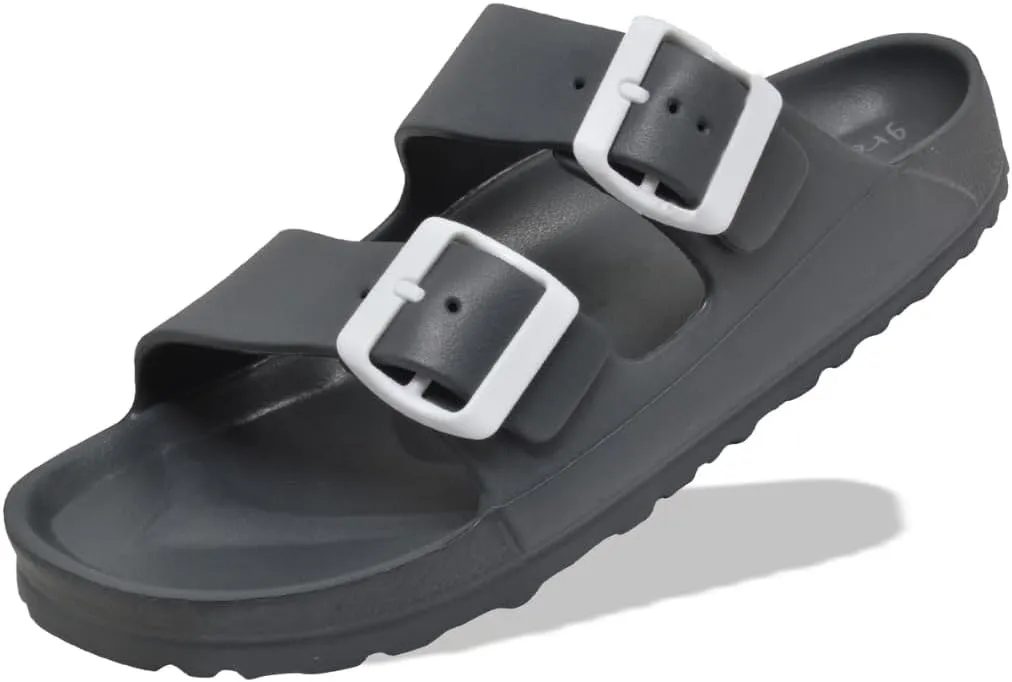 greenbox Women's Adjustable Slip-On EVA Double Buckle Slide Sandals - Lightweight and Comfortable Summer Footwear