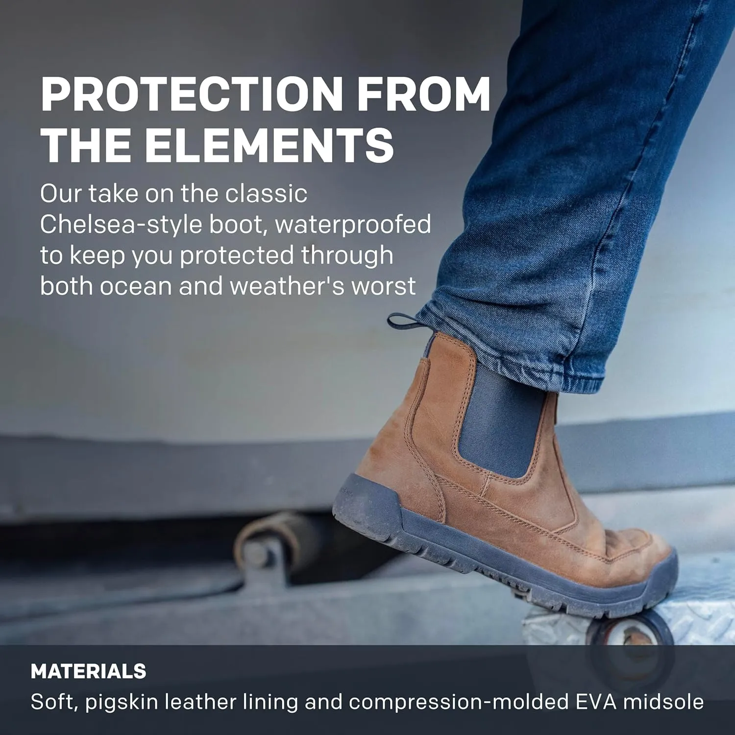 Grundéns Cloud Cover Leather Boots - Waterproof Ankle Rain Boot, Everyday Chelsea Boots, Durable Safety Toe Non Slip Work Shoe