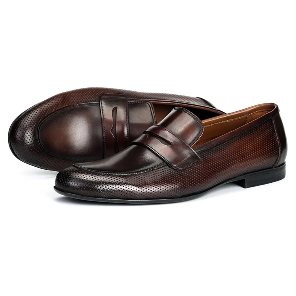 Handmade Full Grain Leather Penny Loafer Shoes