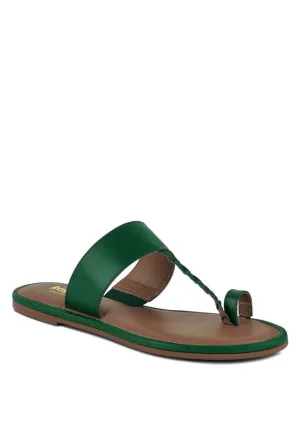 HARRIS TOE RING BRAIDED SLIP ON SANDALS *GENUINE LEATHER*