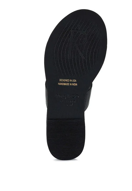 HARRIS TOE RING BRAIDED SLIP ON SANDALS *GENUINE LEATHER*