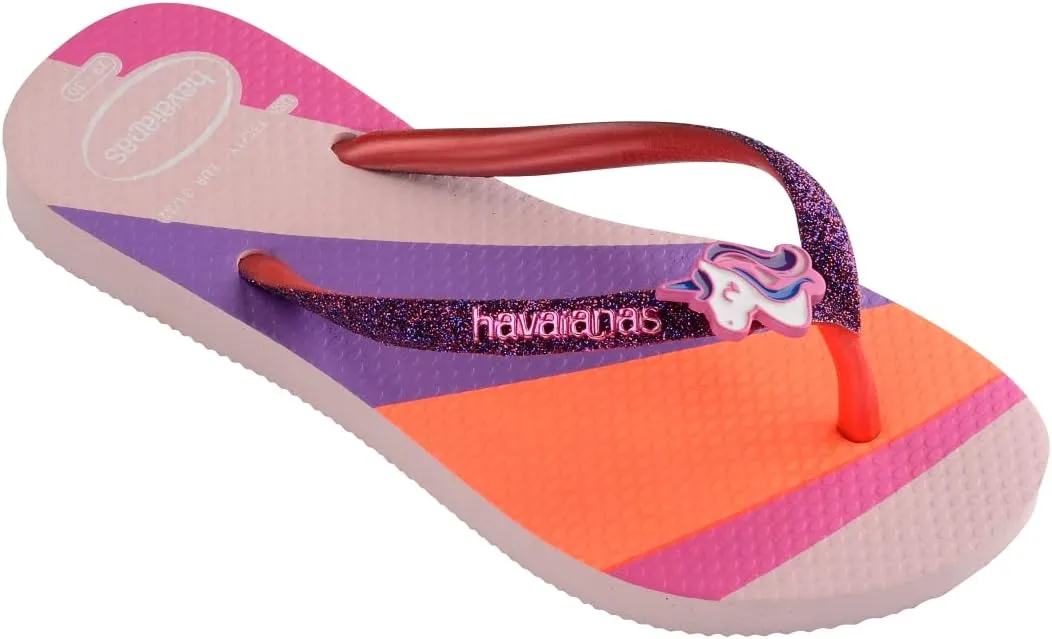 Havaianas Girl's Kids Slim Glitter Sandal Candy Pink Flip Flop