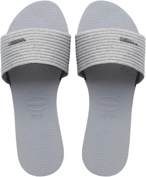 Havaianas Women's You Malta Sandal - Metallic Summer Sandals for Women - Ice Grey, 9/10