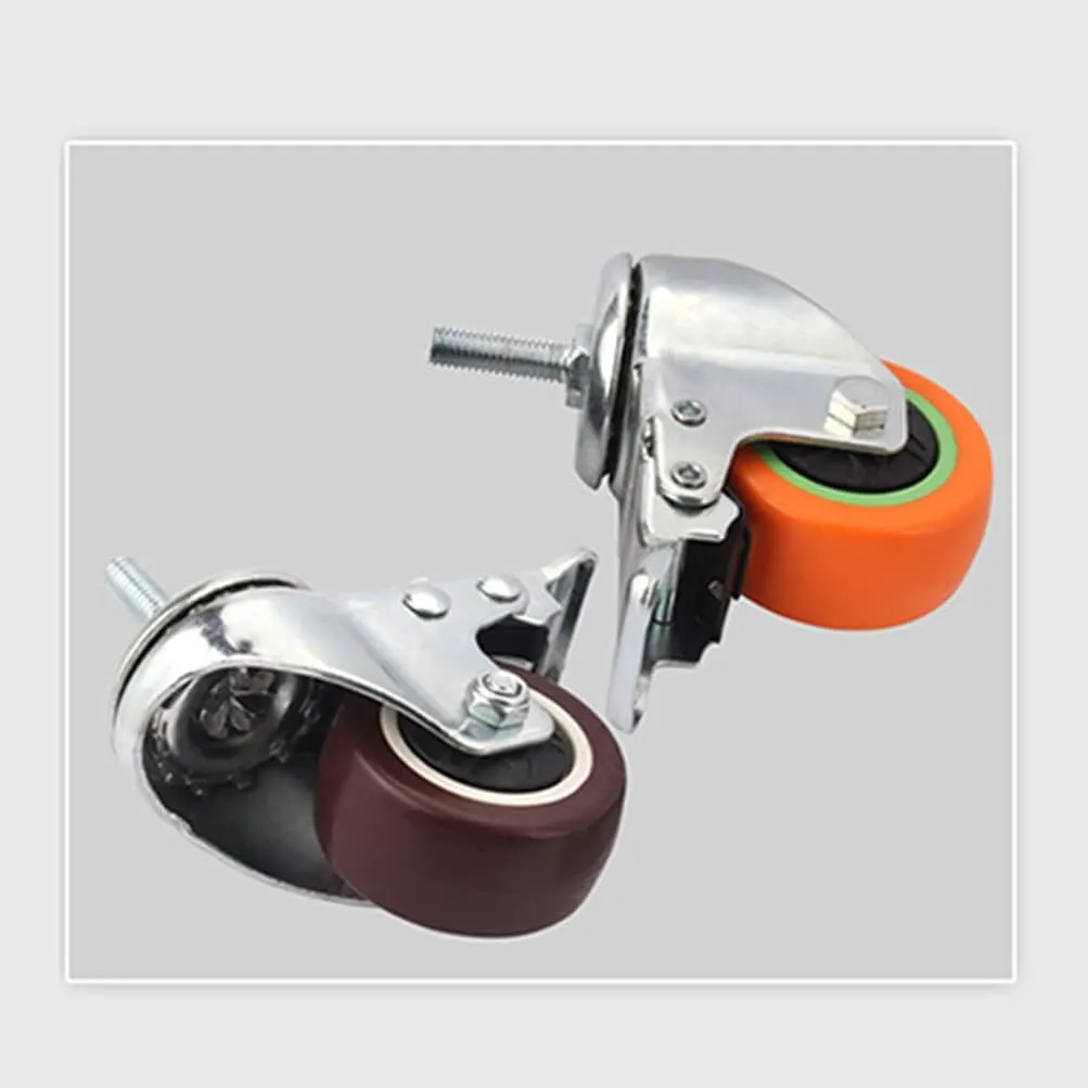 Heavy duty wheels, Screw Castor, 50mm Stem Castor Wheels M10 Castor sockets Moving Wheels Furniture Cabinet Caster,for Furniture Cabinet Trunk Trolley Sofa Strong Load-Bear Durable(S(Swivel x2 Brake x