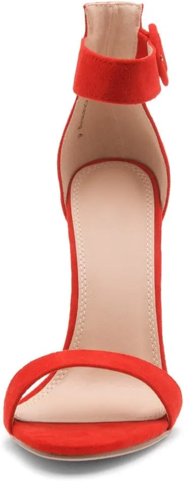 Herstyle Charming Women’s Heeled Dress Sandals Open Toe Ankle Strap High Stiletto Wedding Party Pump Shoes