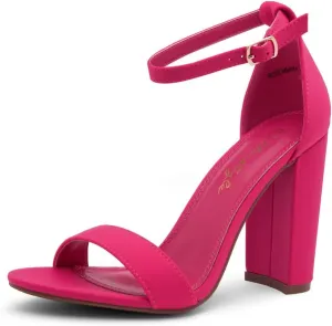 Herstyle Women’s Chunky Block Heels – Open Toe Ankle Strap Sandals, 3.75 Inch High Heels for Wedding, Party & Dressy Occasions – Comfortable Strappy Dress Shoes