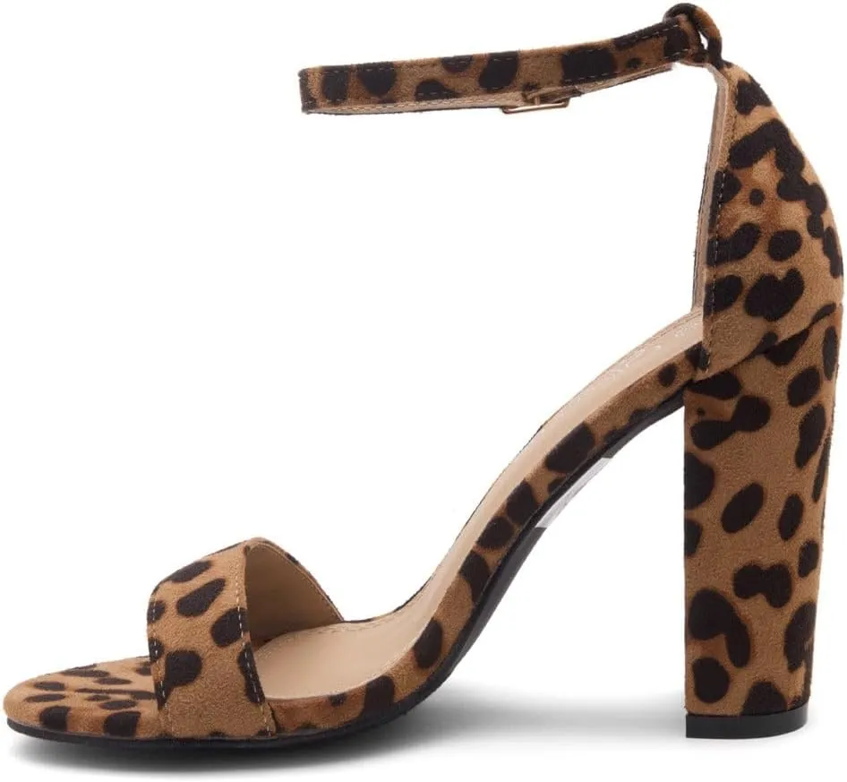 Herstyle Women’s Chunky Block Heels – Open Toe Ankle Strap Sandals, 3.75 Inch High Heels for Wedding, Party & Dressy Occasions – Comfortable Strappy Dress Shoes