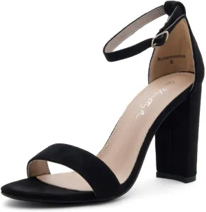 Herstyle Women’s Chunky Block Heels – Open Toe Ankle Strap Sandals, 3.75 Inch High Heels for Wedding, Party & Dressy Occasions – Comfortable Strappy Dress Shoes