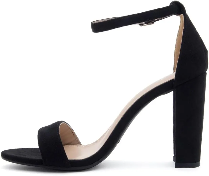 Herstyle Women’s Chunky Block Heels – Open Toe Ankle Strap Sandals, 3.75 Inch High Heels for Wedding, Party & Dressy Occasions – Comfortable Strappy Dress Shoes