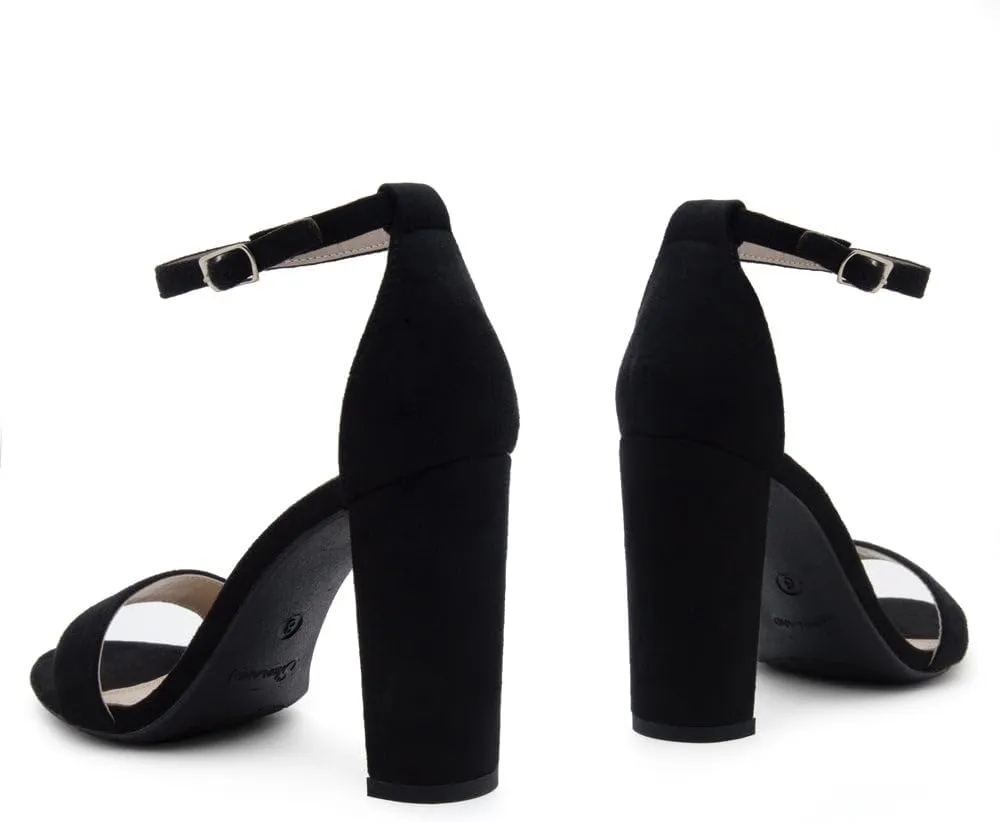 Herstyle Women’s Chunky Block Heels – Open Toe Ankle Strap Sandals, 3.75 Inch High Heels for Wedding, Party & Dressy Occasions – Comfortable Strappy Dress Shoes
