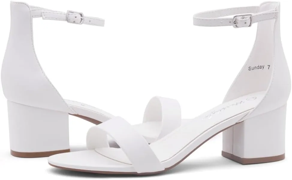Herstyle Women’s Low Heels – Open Toe Chunky Block Heeled Sandals with Ankle Strap | Comfortable Dressy Short Heels for Prom, Wedding, Party & Office