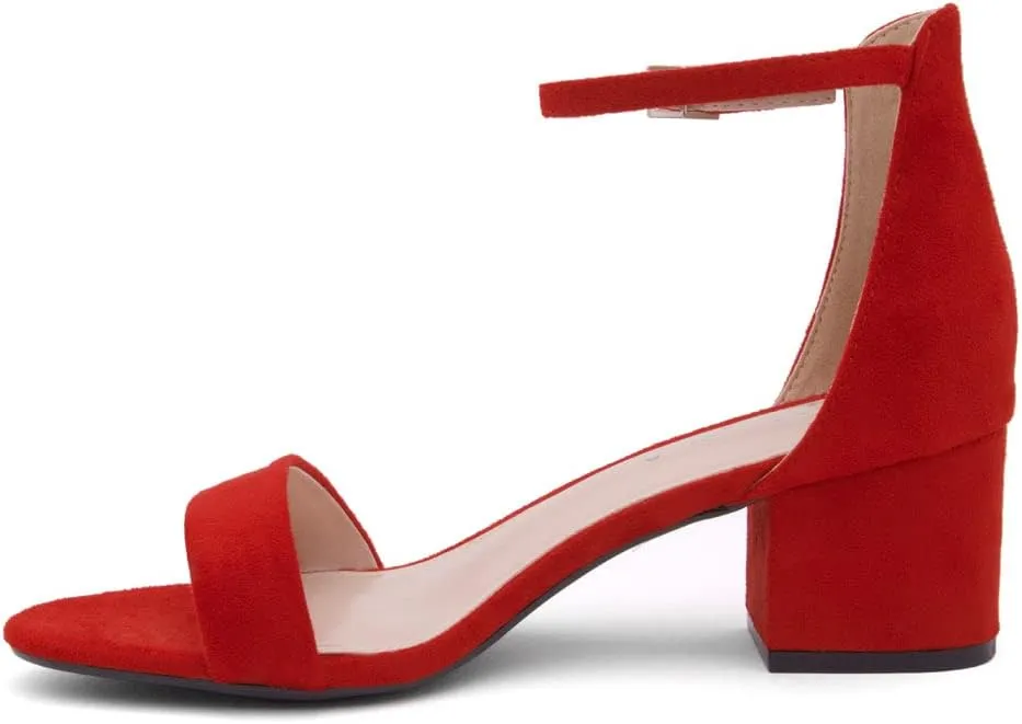 Herstyle Women’s Low Heels – Open Toe Chunky Block Heeled Sandals with Ankle Strap | Comfortable Dressy Short Heels for Prom, Wedding, Party & Office