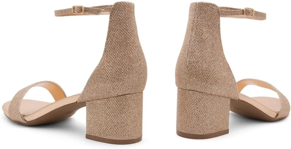 Herstyle Women’s Low Heels – Open Toe Chunky Block Heeled Sandals with Ankle Strap | Comfortable Dressy Short Heels for Prom, Wedding, Party & Office