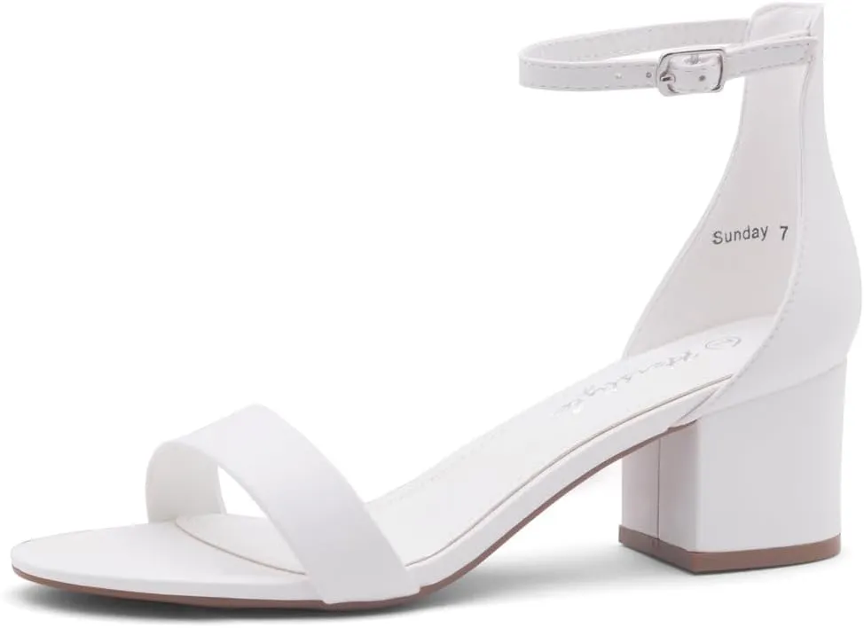 Herstyle Women’s Low Heels – Open Toe Chunky Block Heeled Sandals with Ankle Strap | Comfortable Dressy Short Heels for Prom, Wedding, Party & Office