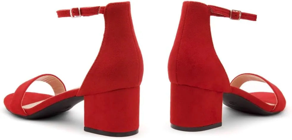 Herstyle Women’s Low Heels – Open Toe Chunky Block Heeled Sandals with Ankle Strap | Comfortable Dressy Short Heels for Prom, Wedding, Party & Office