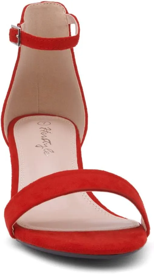Herstyle Women’s Low Heels – Open Toe Chunky Block Heeled Sandals with Ankle Strap | Comfortable Dressy Short Heels for Prom, Wedding, Party & Office