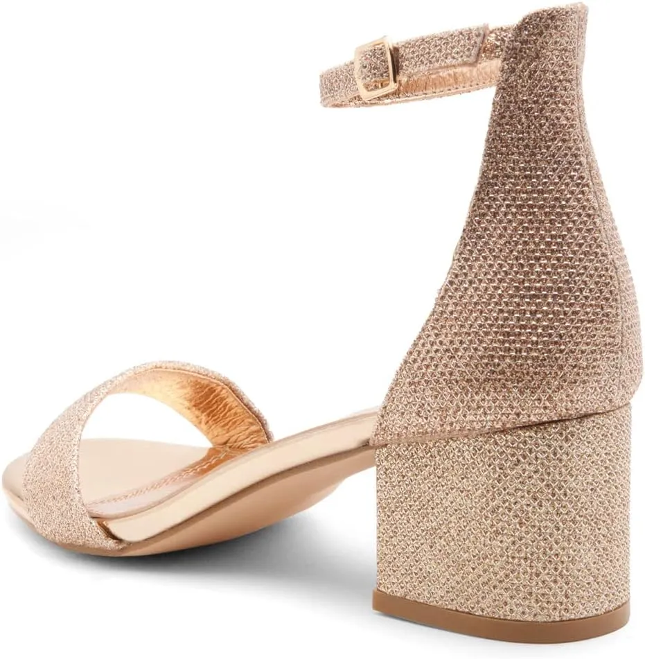Herstyle Women’s Low Heels – Open Toe Chunky Block Heeled Sandals with Ankle Strap | Comfortable Dressy Short Heels for Prom, Wedding, Party & Office