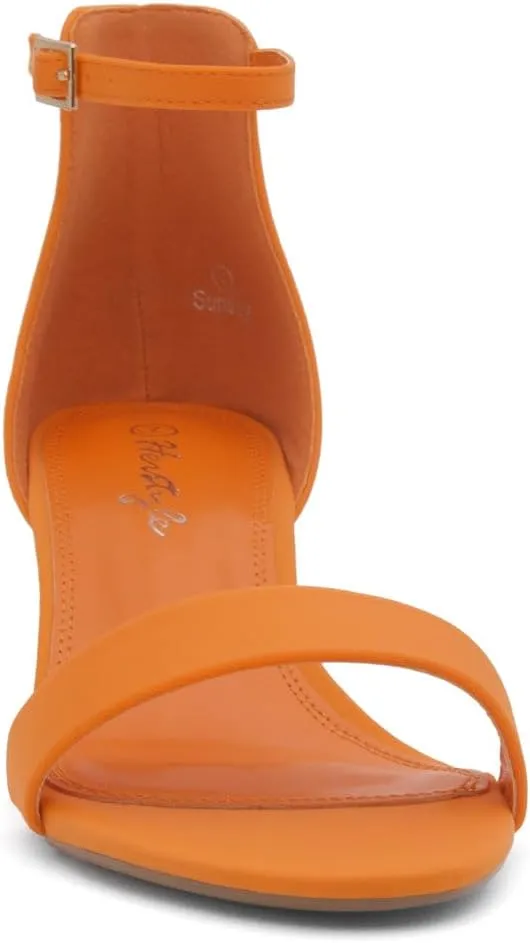 Herstyle Women’s Low Heels – Open Toe Chunky Block Heeled Sandals with Ankle Strap | Comfortable Dressy Short Heels for Prom, Wedding, Party & Office