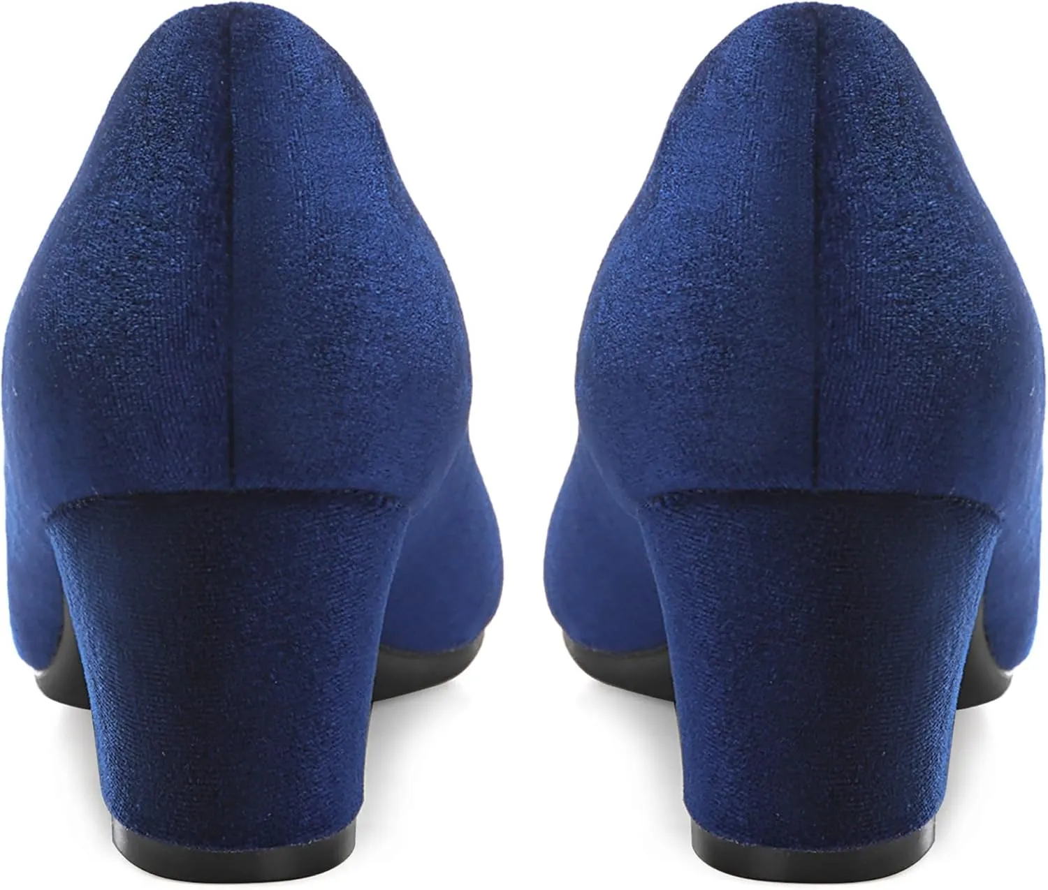 HHTCAL 2 inch Low Block Heel Pumps for Women Round Closed Toe Chunky Heels Comfortable Dress Shoes Office Work Formal