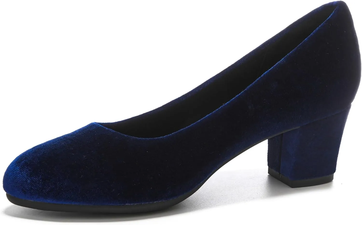 HHTCAL 2 inch Low Block Heel Pumps for Women Round Closed Toe Chunky Heels Comfortable Dress Shoes Office Work Formal