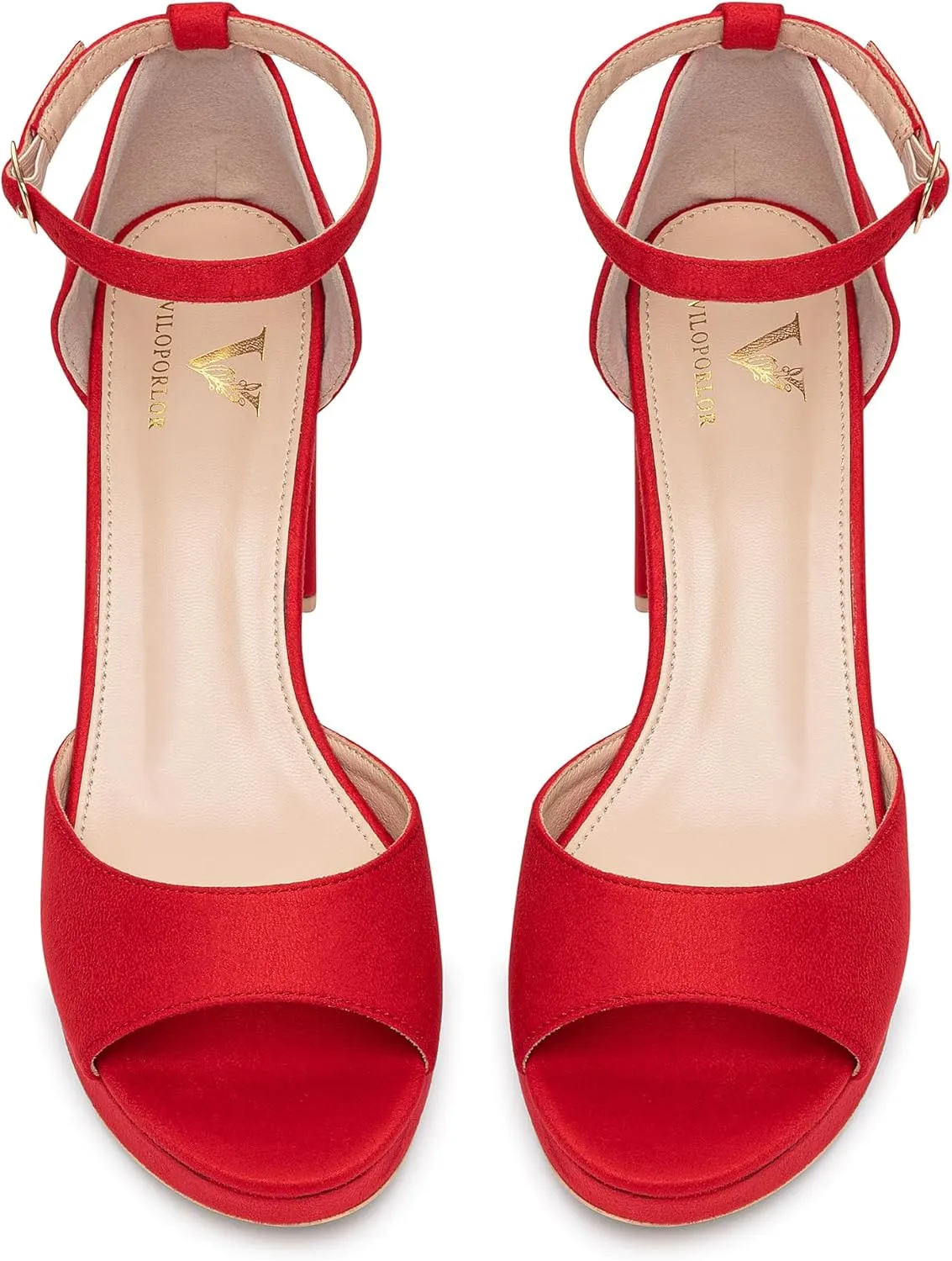 High Heels Chunky Platform Heels for Women Ankle Strap Comfy Open Toe Block Heeled Sandals Party Prom Wedding Dress Pumps