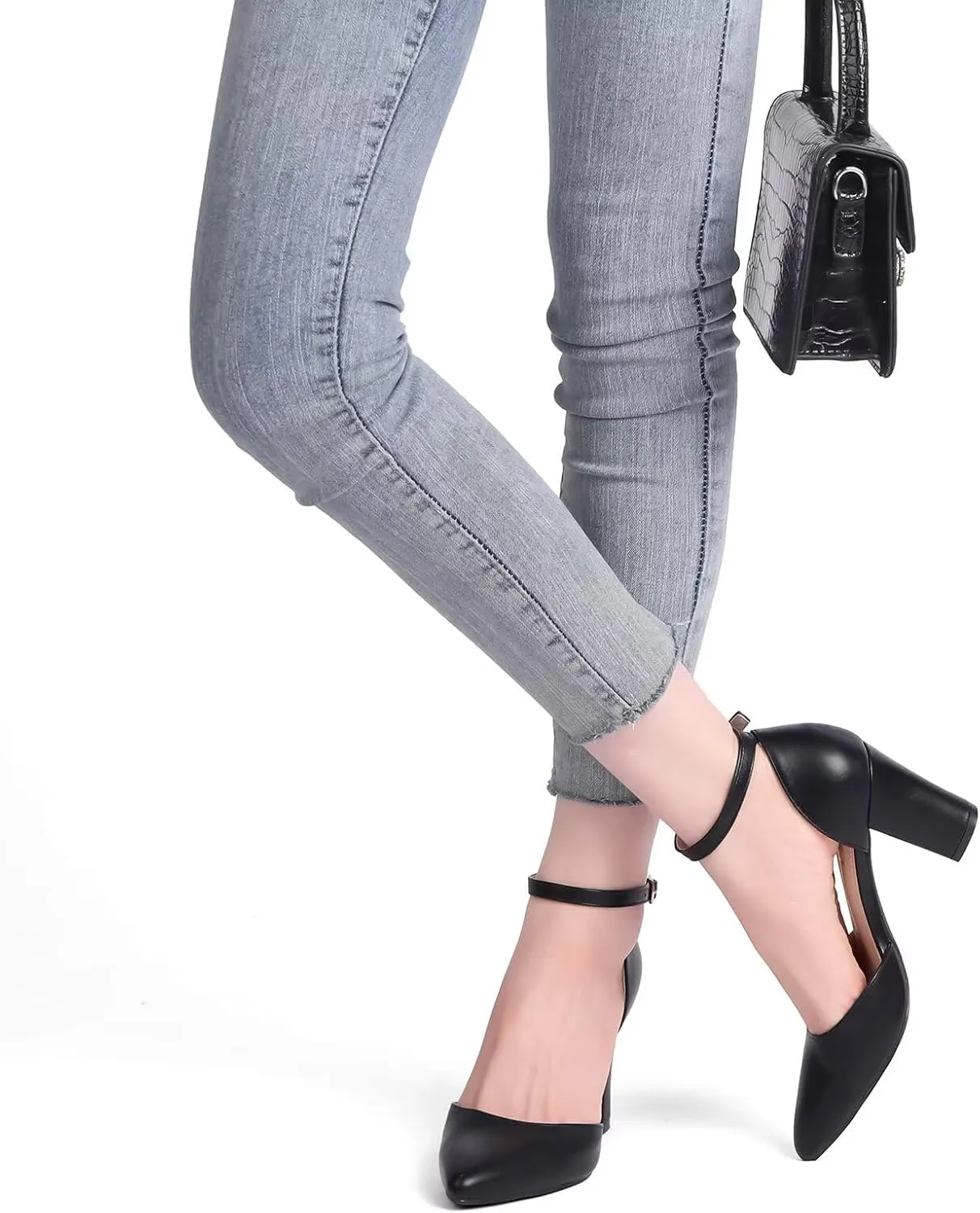 HKL Women's Closed Toe Pointed Heels Pumps