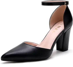 HKL Women's Closed Toe Pointed Heels Pumps