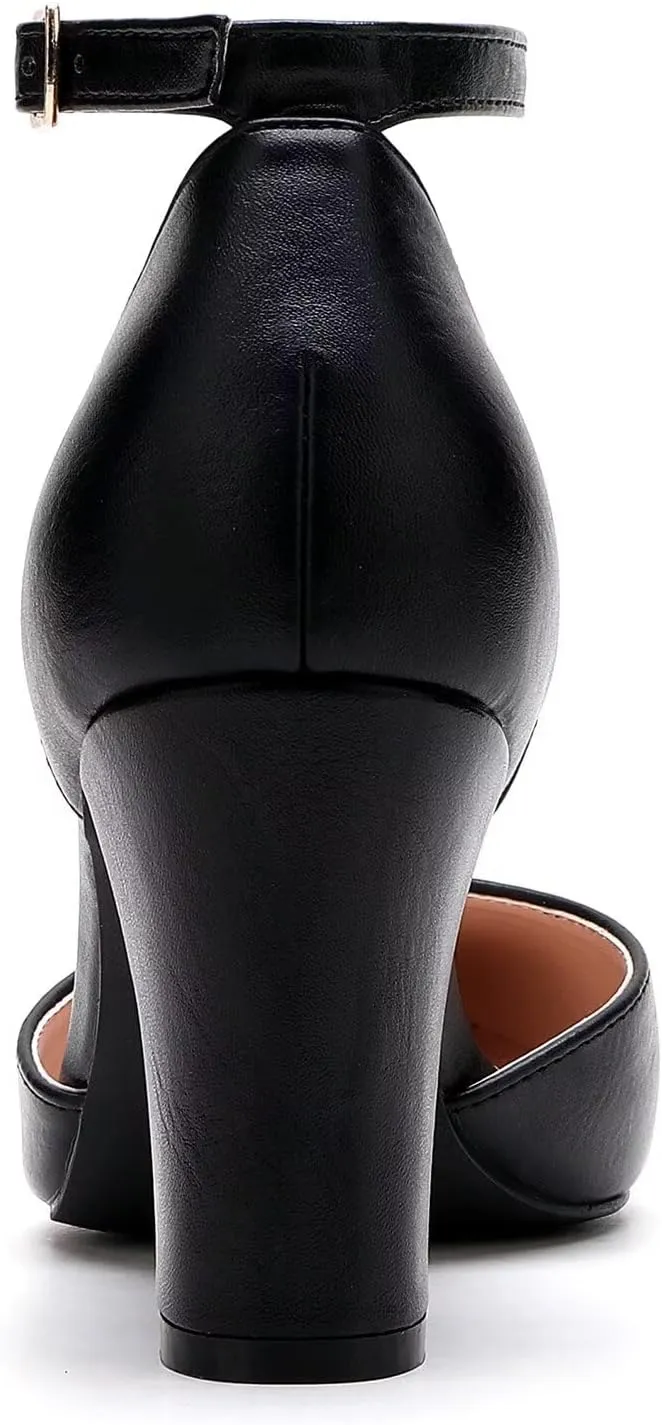 HKL Women's Closed Toe Pointed Heels Pumps
