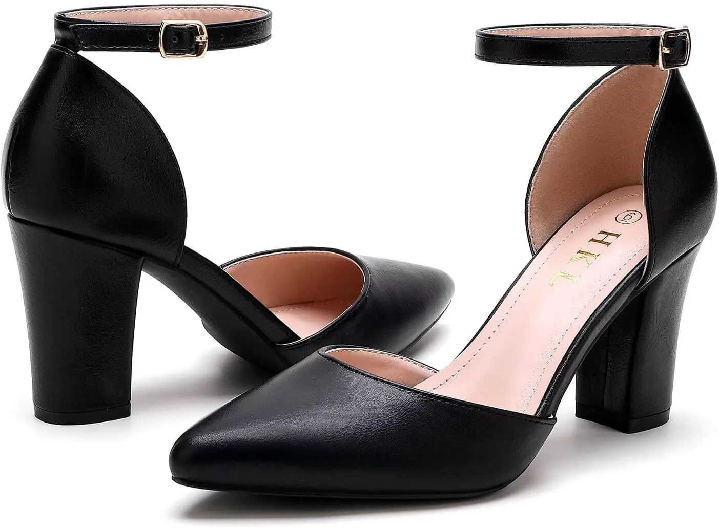 HKL Women's Closed Toe Pointed Heels Pumps