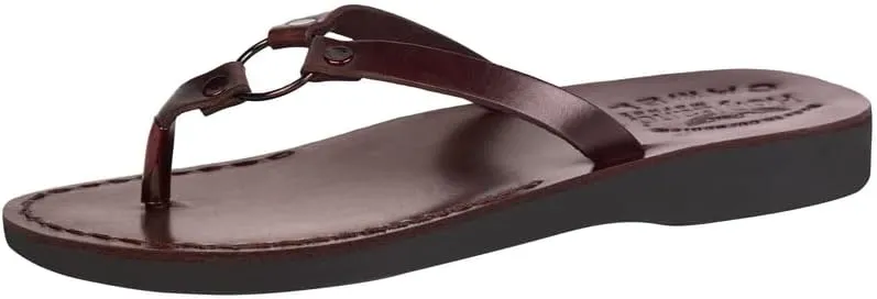 Holy Land Market Men/Women Biblical Jesus Leather Sandals/Slides From Jerusalem (Jericho Style II)