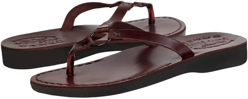 Holy Land Market Men/Women Biblical Jesus Leather Sandals/Slides From Jerusalem (Jericho Style II)