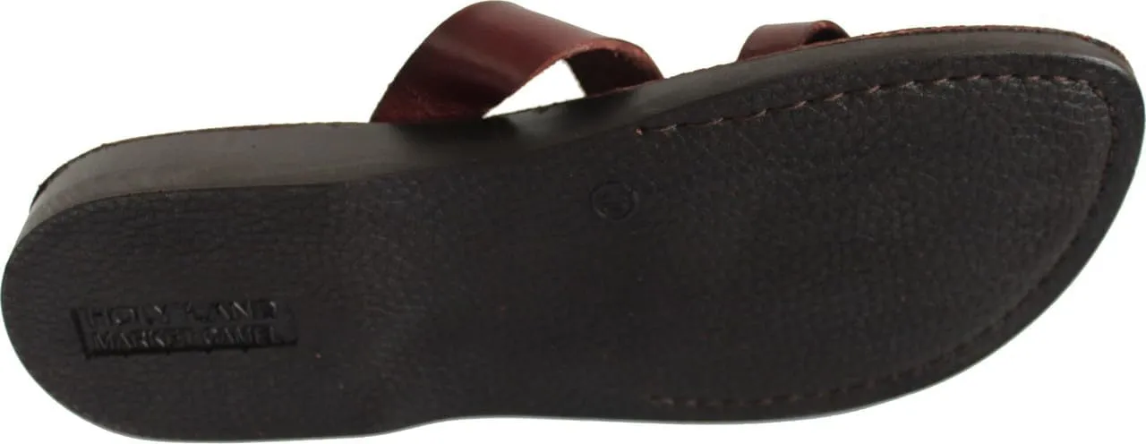 Holy Land Market Men/Women Biblical Jesus Leather Sandals/Slides From Jerusalem (Paul Style I)