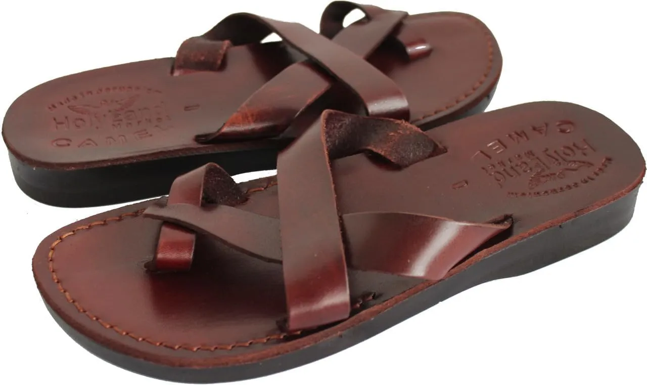 Holy Land Market Men/Women Biblical Jesus Leather Sandals/Slides From Jerusalem (Paul Style I)