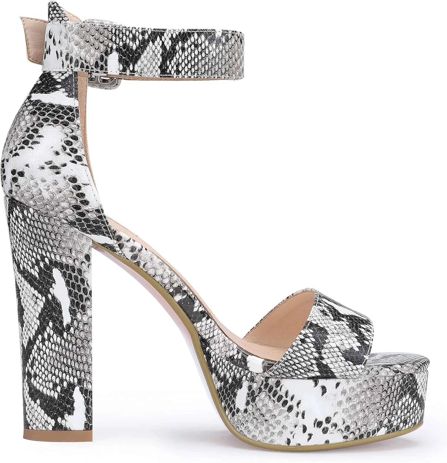 IDIFU Women's Ankle-Strap Heeled Sandal