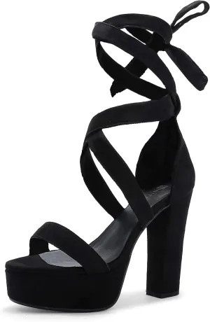 IDIFU Women's Ankle-Strap Heeled Sandal