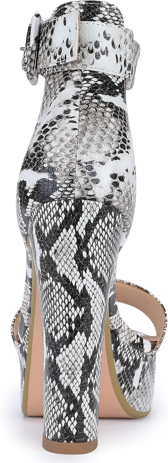 IDIFU Women's Ankle-Strap Heeled Sandal