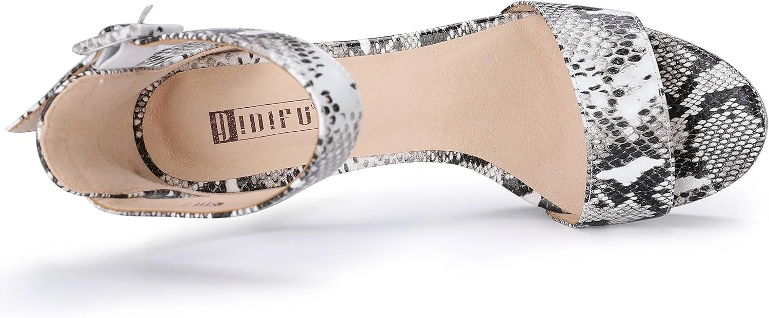 IDIFU Women's Ankle-Strap Heeled Sandal
